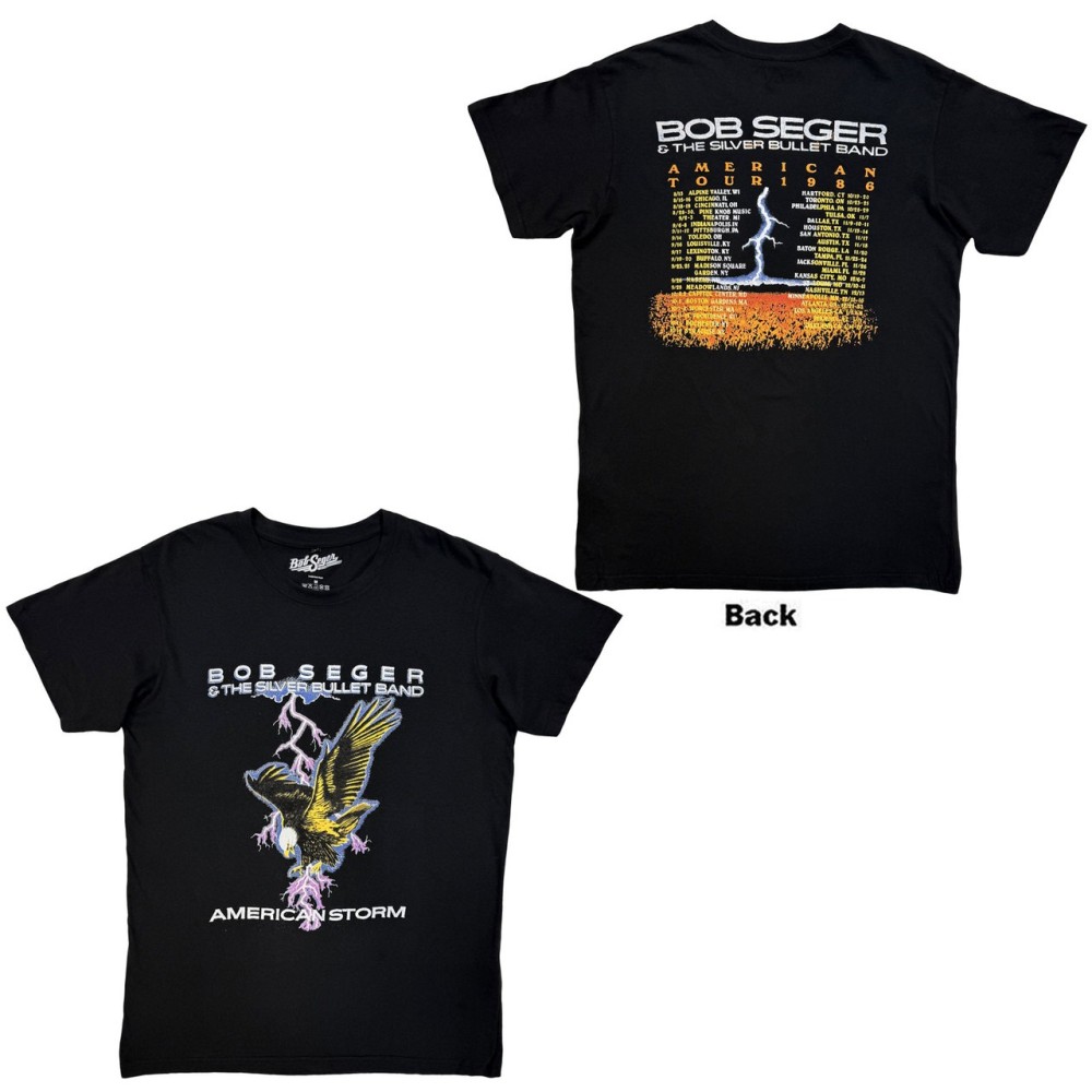 Bob Seger & The Silver Bullet Band - American Storm Mens Tshirt - Blac